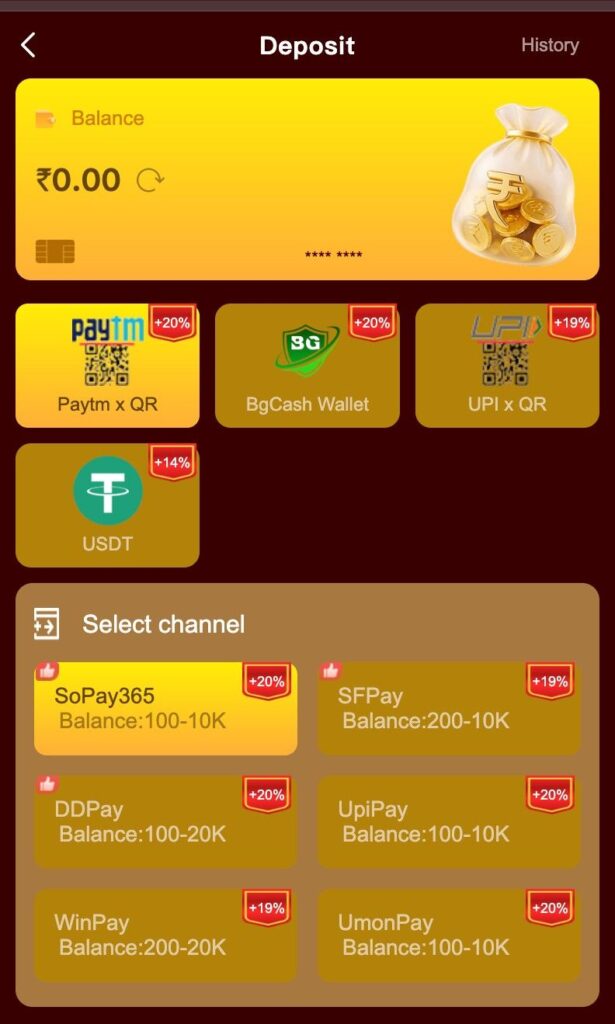 muskan club money Deposit